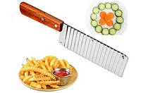 Нож для волнистой нарезки картошки фри и овощей Frico RU-018 30 см d