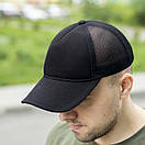 Чоловіча кепка бейсболка Form чорна без логотипів на липучці розмір 54-58 унісекс, фото 2