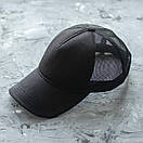 Чоловіча кепка бейсболка Form чорна без логотипів на липучці розмір 54-58 унісекс, фото 7