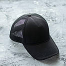 Чоловіча кепка бейсболка Form чорна без логотипів на липучці розмір 54-58 унісекс, фото 8