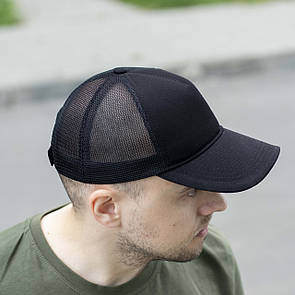 Чоловіча кепка бейсболка Form чорна без логотипів на липучці розмір 54-58 унісекс
