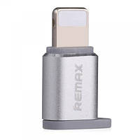 Перехідник Visual RA-USB2 microUSB(F) to Lightning(M) Silver Remax 340905 n