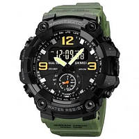 Часы для мужчин наручные SKMEI 1965AG ARMY GREEN зеленый Dobuy Годинник для чолвоіка наручний SKMEI 1965AG