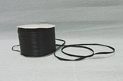 Стрічка атласна, Чорна, 0,3 см