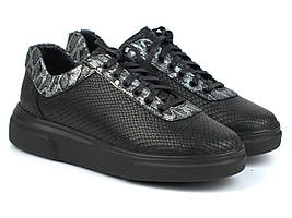 Rosso Avangard Mozza Silver Riptile Black Leather Women's Sneaker Sneakers with Reptile Embossed Rosso Avangard Mozza Silver Ripti