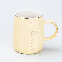 Чашка керамічна для чаю та кави 400 мл Love Жовта
