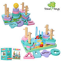 Дерев'яна іграшка Геометрика MD 2112 2 види (пірамідка/лабіринт), кор., 18-11,5-12 см.