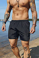 Мужские черные шорты летние пляжные быстросохнущие, Плавательные легкие шорты черного цвета для купания