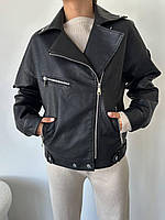 Женская куртка из эко-кожи, р: 42-46 oversized,48-52 oversized ( Р 4957/710) 48/52