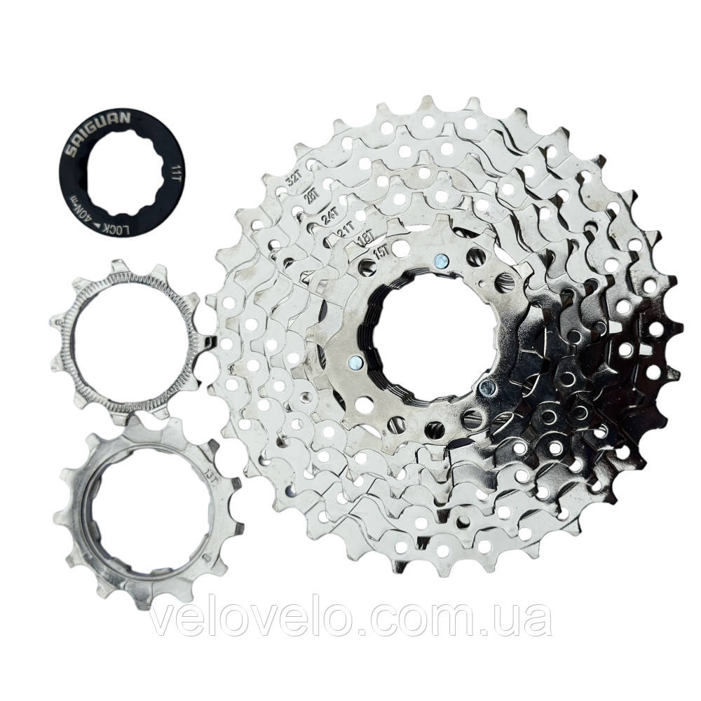 Касета SAIGUAN CS-801 11-32T 1/2 x 3/32 8 шв. нікель