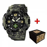 Спортивные часы Patriot 004 Camo Green DPS , мужские, тактические, с трезубцем патриотические Device Сlock