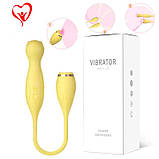 Двосторонній гнучкий багатофункціональний вібратор LILO 3в1 - Жовтий - Вібратори, фото 2