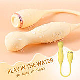 Двосторонній гнучкий багатофункціональний вібратор LILO 3в1 - Жовтий - Вібратори, фото 3