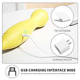 Двосторонній гнучкий багатофункціональний вібратор LILO 3в1 - Жовтий - Вібратори, фото 4