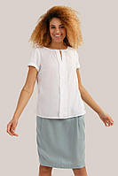 Летняя блузка с коротким рукавом Finn Flare S19-11099-201 белая S