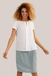 Літня блузка з коротким рукавом Finn Flare S19-11099-201 біла S