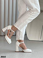 Туфли белые женские на каблуке