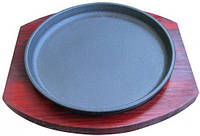 Сковорода 19 см чавунна, з дерев'яною підставкою Empire М-9934 l