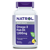 Natrol, Omega-3 (150 капс), омега-3 + масло лимона, 180/120, рыбий жир