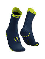 Бігові безшовні високі шкарпетки  Compressport Pro Racing Socks V4.0 Run High, Blues/Green Sheen, T2 (39-41)