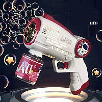Игрушечный пистолет с мыльными пузырями / Гениратор мыльных пузырей Астронавт (Красный)