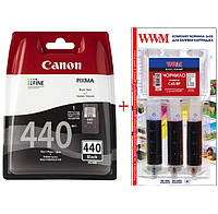 Картридж Canon PG-440Bk + Заправочный набор Black (Set440-inkB)