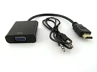 Адаптер HDMI VGA 12 конвертер перетворювач Мультимедійний перехідник емулятор для монітора m