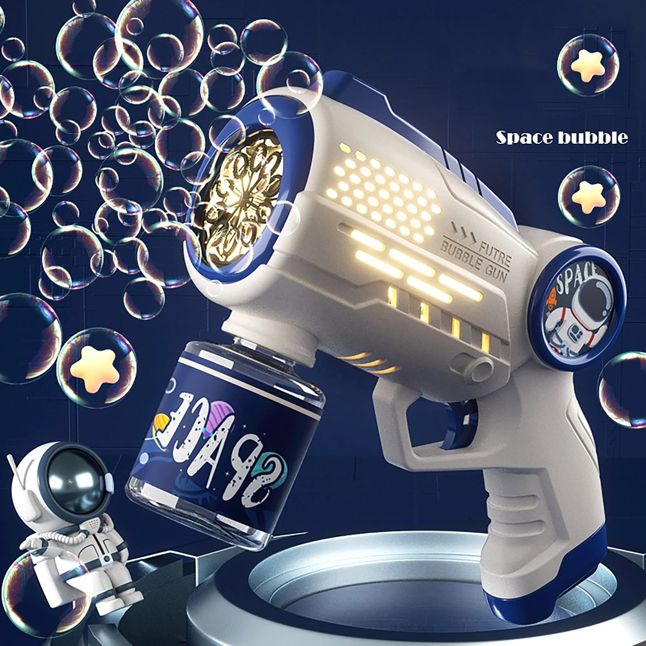 Іграшковий пістолет з мильними бульбашками Астронавт (Синій)