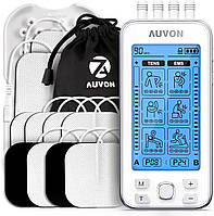 AUVON 4-портовый стимулятор мышц TENS Unit EMS для обезболивающей терапии с 24 режимами