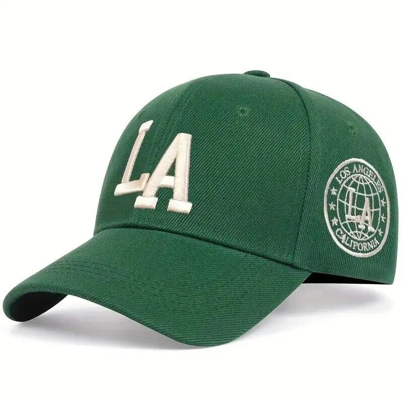 Зелена кепка блайзер напис LA. Стильна бейсболка, блайзер, кепка. Молодіжний блайзер унісекс.