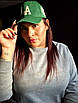 Зелена кепка блайзер напис LA. Стильна бейсболка, блайзер, кепка. Молодіжний блайзер унісекс., фото 4