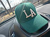 Зелена кепка блайзер напис LA. Стильна бейсболка, блайзер, кепка. Молодіжний блайзер унісекс., фото 7