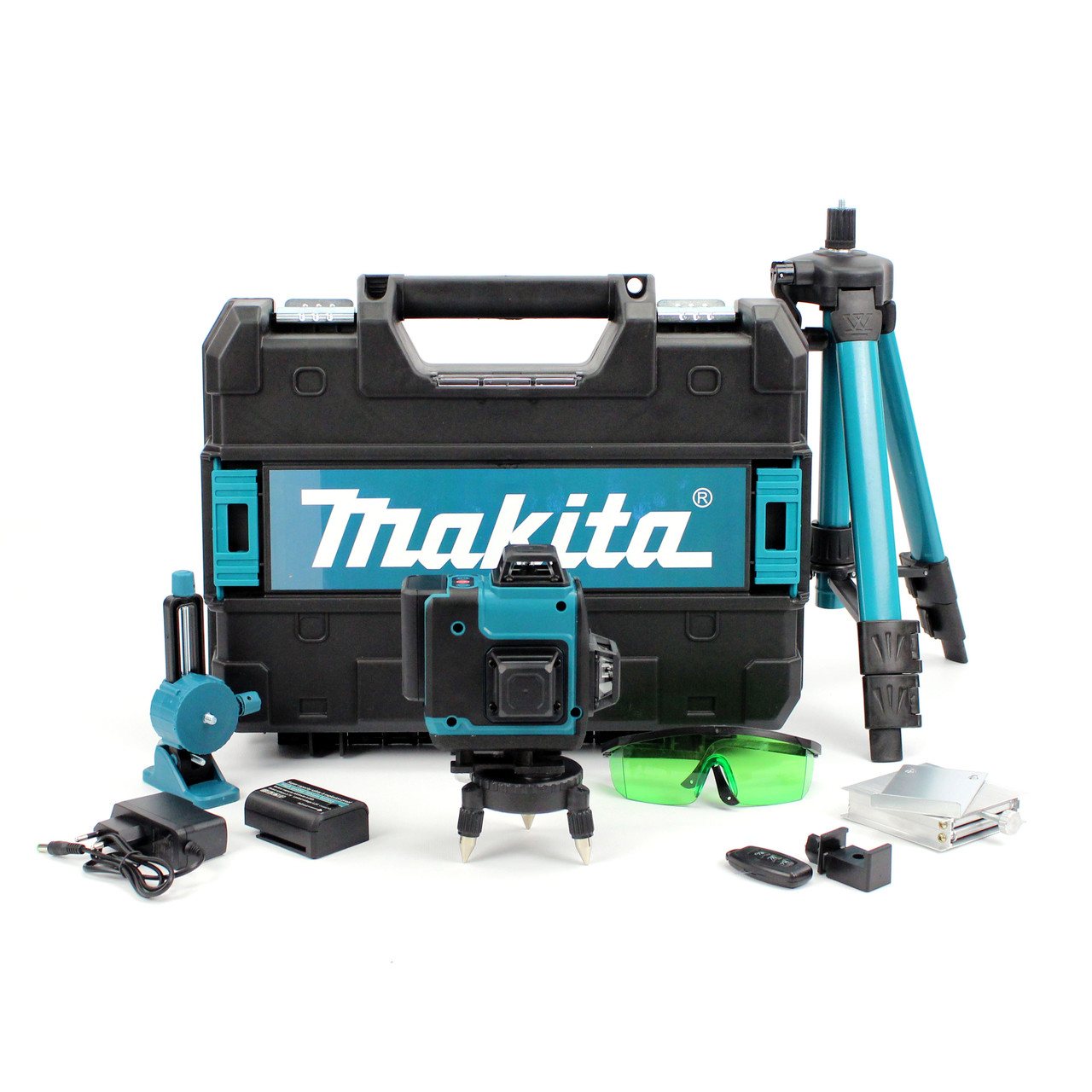 Акумуляторний лазерний нівелір Makita SK700GDZ 3D-4D рівень (3.7V, 5AH). АКБ рівень зі штативом Макіта