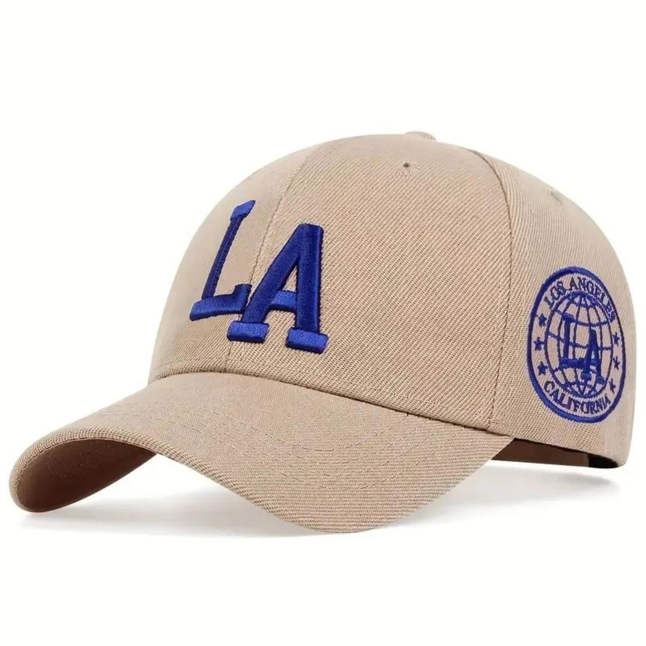 Бежева кепка блайзер напис LA. Стильна бейсболка, блайзер, кепка. Молодіжний блайзер унісекс.