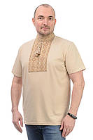 Чоловіча футболка - вишиванка бежева, розміри M, L, XL, 2XL, 3XL