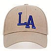 Бежева кепка блайзер напис LA. Стильна бейсболка, блайзер, кепка. Молодіжний блайзер унісекс., фото 3