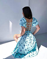 Плаття жіноче зі шнурівкою на спині, тканина софт принт