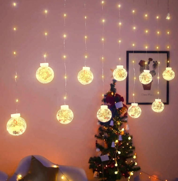 Гірлянда LED Xmas WW-1 Copper curtain ball lamp 7258 Подарунки Біле Світло