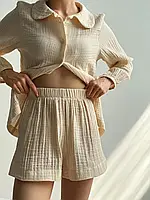 Жіноча піжама з мусліну Муслінова піжама жіноча Стильна піжама (муслін) TWINS, розмір M