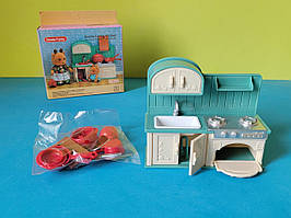Лялькова меблі Кухня набір з мийкою пічкою та посудом для маленьких ляльок