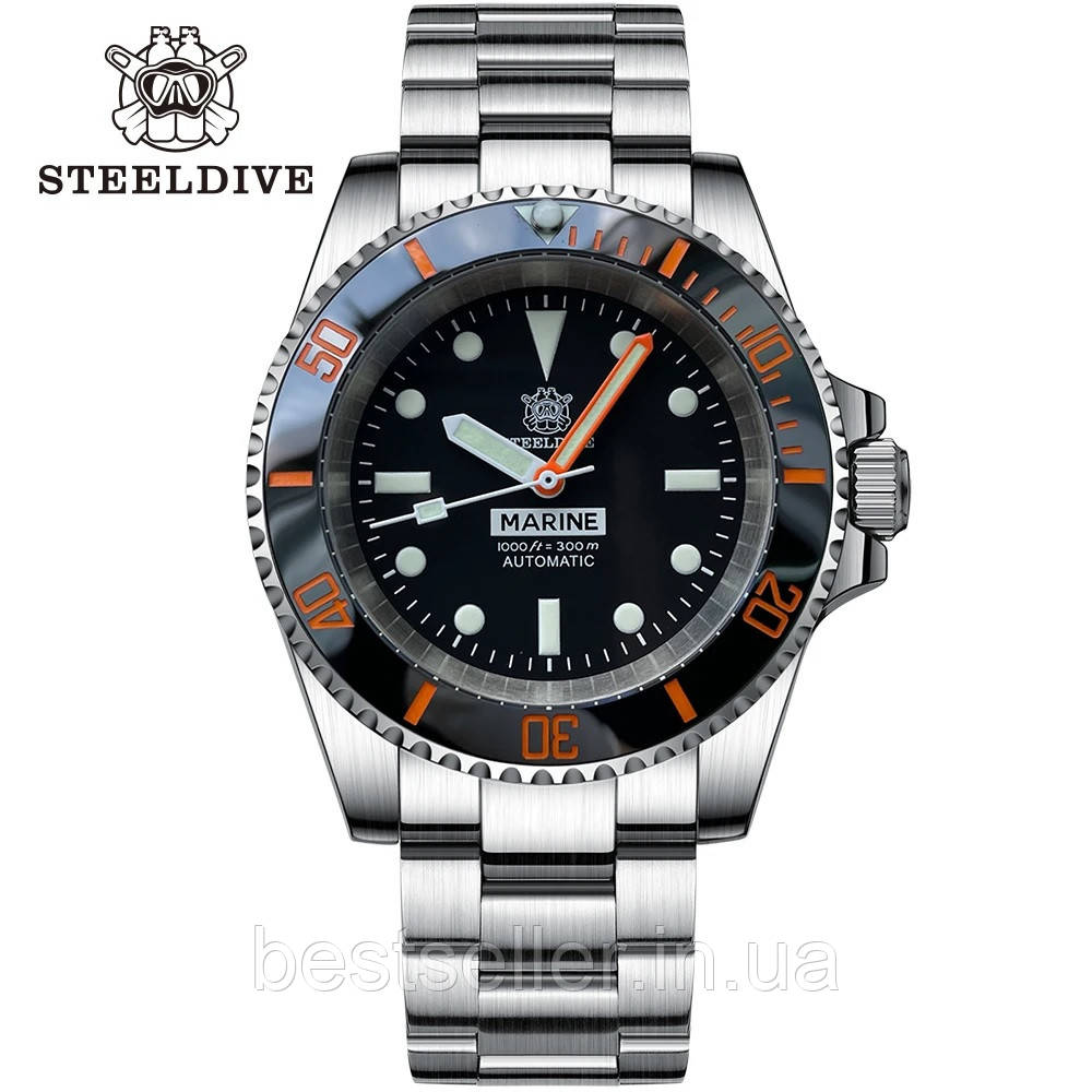 STEELDIVE SD1954C WATER GHOST V2 40MM 30ATM(300M) (В СТИЛЕ ROLEX SUBMARINER) NH35A BLACK DIAL