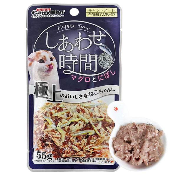 CattyMan Tuna Bonito Sardine вологий корм з тунцем макреллю сардиною в желе, консерви для котів пауч 55г Z1518, фото 1