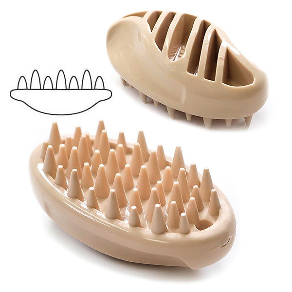 DoggyMan Доггімен Rubber Brush Mini силіконова бежева щітка для собак і котів (83190), фото 1