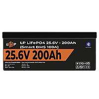 Аккумулятор LP LiFePO4 24V (25,6V) - 200 Ah (5120Wh) (Smart BMS 100А) с BT пластик для ИБП i