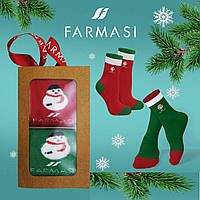 Подарочный Новогодний набор носков 2 пары, 38-40 / 40-44 в упаковке Farmasi