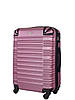 Комплект чемоданів для подорожі 3-ка, на 4-х колесах рожевий, фото 5