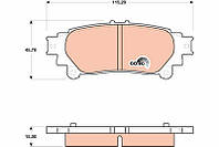 Тормозные колодки LEXUS RX (_L1_) / LEXUS RC (_C1_) / LEXUS IS (_E3_) 2008-2015 г.