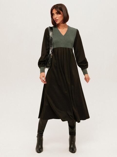 Чорна сукня жіноча а силуету довга з принтом, фото 1