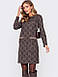 Сукня тепла осінь зима міді в клітинку бежева, фото 2