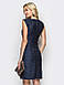 Літня силуетна сукня з принтом коротка темно синя, фото 2